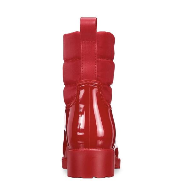 Charter Club Women's Red Patent Trudyy Round Toe Block Heel Rain Boots Size 6 - Picture 3 of 5